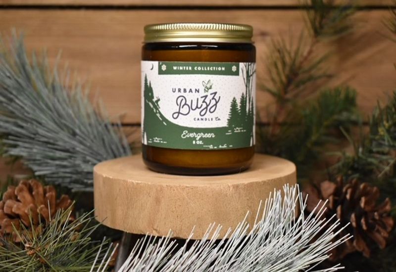 Evergreen 8 oz. Beeswax Jar Candle - Urban Buzz