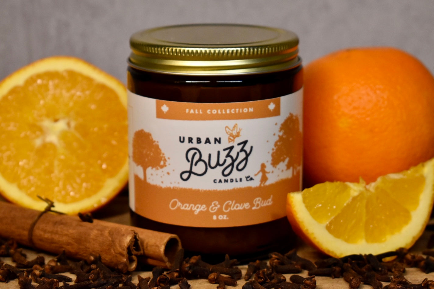 Orange & Clove 8 oz. Beeswax Jar Candle - Urban Buzz