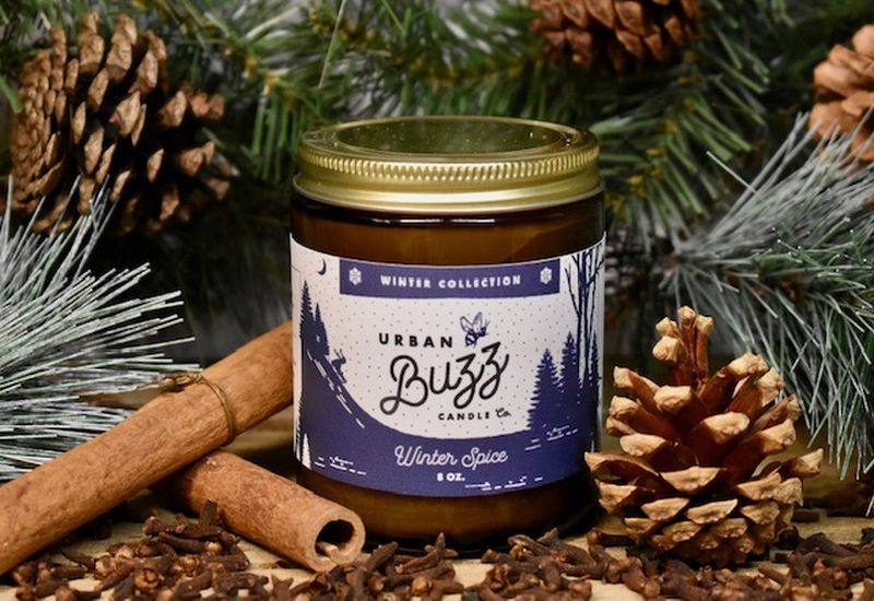 Winter Spice 8 oz. Beeswax Jar Candle - Urban Buzz